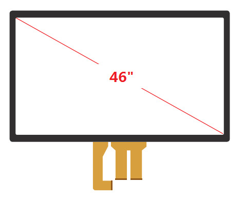 El panel capacitivo proyectado tacto de la pantalla táctil del punto del PCT 46&quot; 10 de G+FF G+G