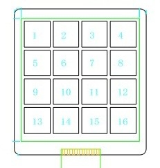 3,5&quot; 16 pantallas táctiles resistentes de la matriz dominante de Touchkey/el panel de pantalla táctil