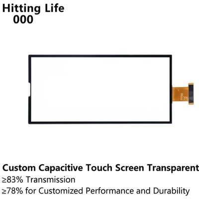 Vida útil 000 Pantalla táctil capacitiva personalizada Transparente ≥83% Transmisión ≥78% para un rendimiento y una durabilidad personalizados