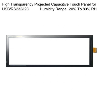 Panel táctil capacitivo proyectado de alta transparencia para USB/RS232/I2C Rango de humedad del 20% al 80% HR