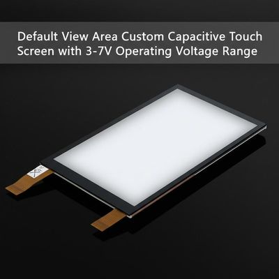 Área de visualización predeterminada Pantalla táctil capacitiva personalizada con rango de voltaje de funcionamiento de 3-7V